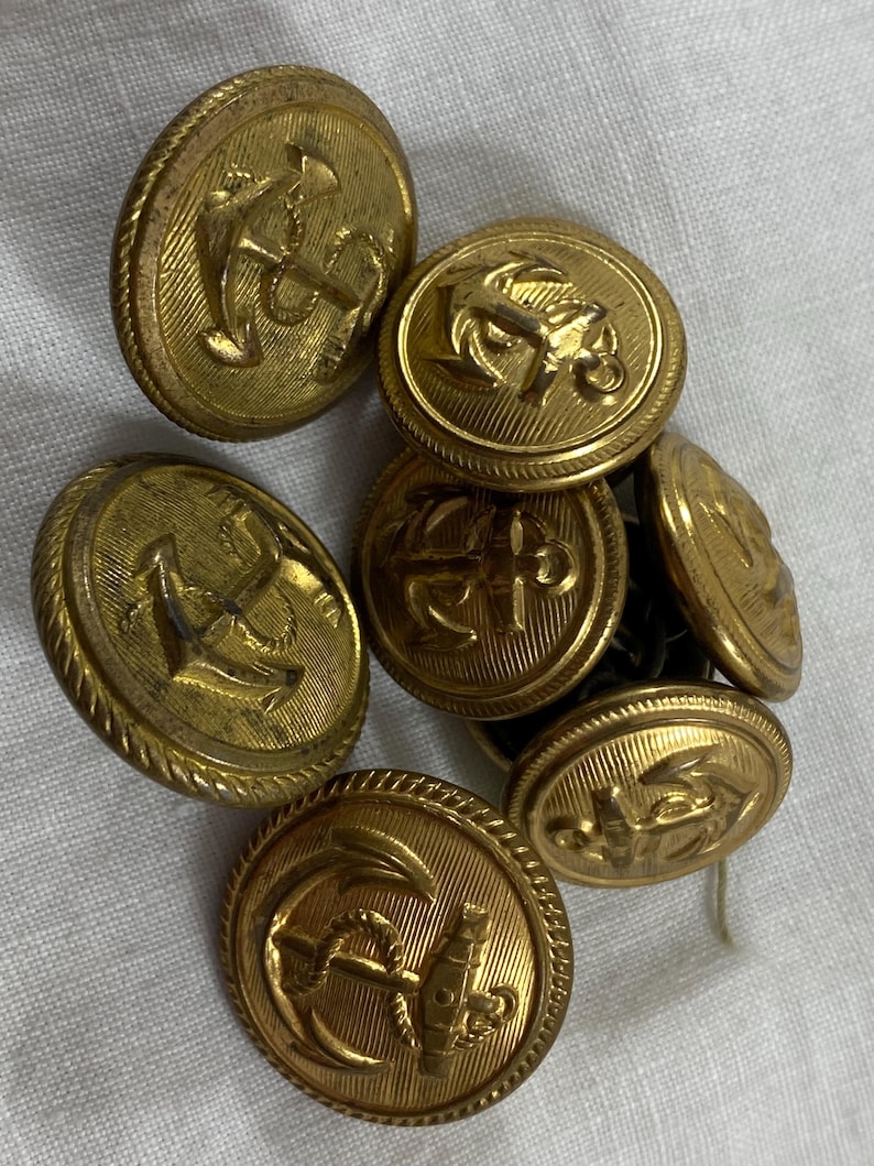 Navy Gold Button U S Navy Anchor Brass Gold Buttons Military Buttons Lot of 9 - Etsy