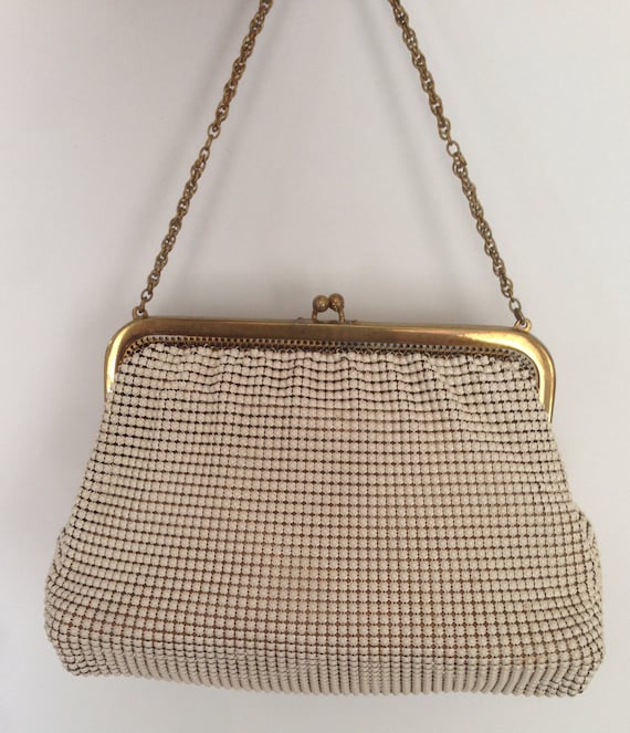 Whiting And Davis Cream Mesh Purse - image 2