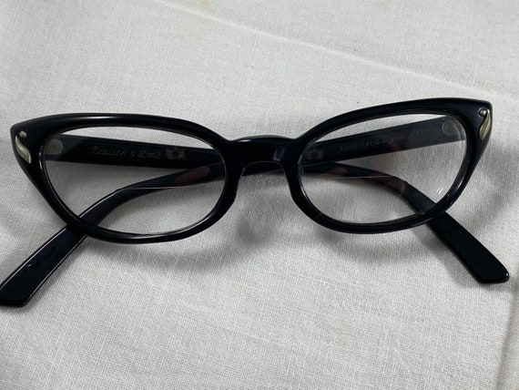 Bausch And Lomb Black Cat Eye Vintage Eyeglasses - image 1