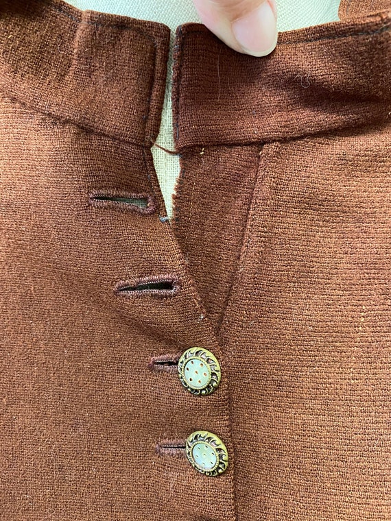 Brown Wool Victorian Bodice Jacket - image 9