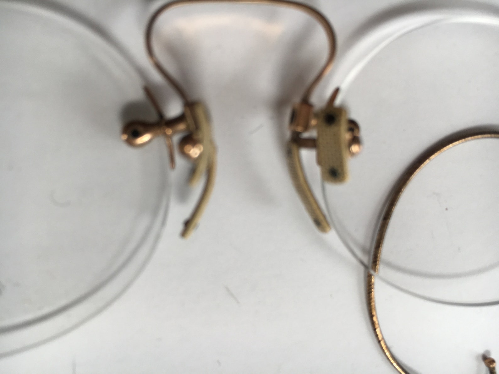 Pince Nez Antique Glasses Earpiece and Case Etsy