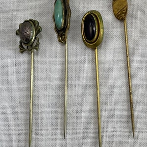 Edwardian Victorian Stick Pins Hat Pins Lot Of 4