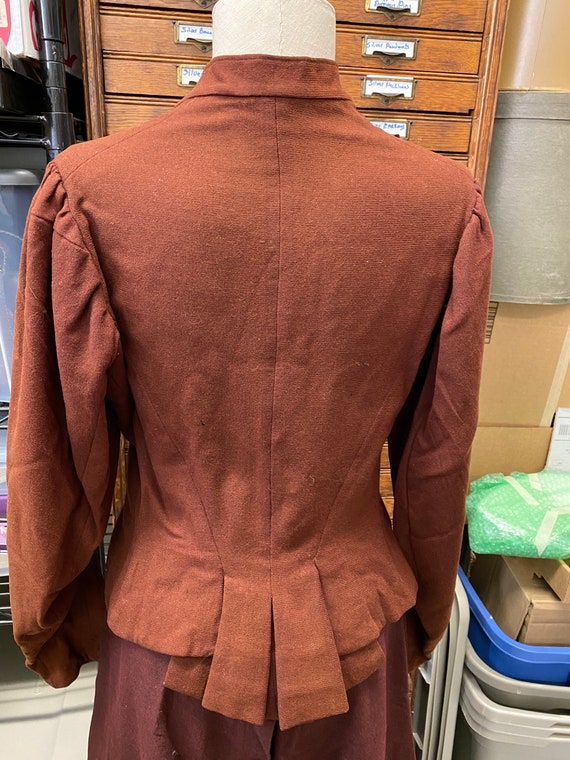 Brown Wool Victorian Bodice Jacket - image 10