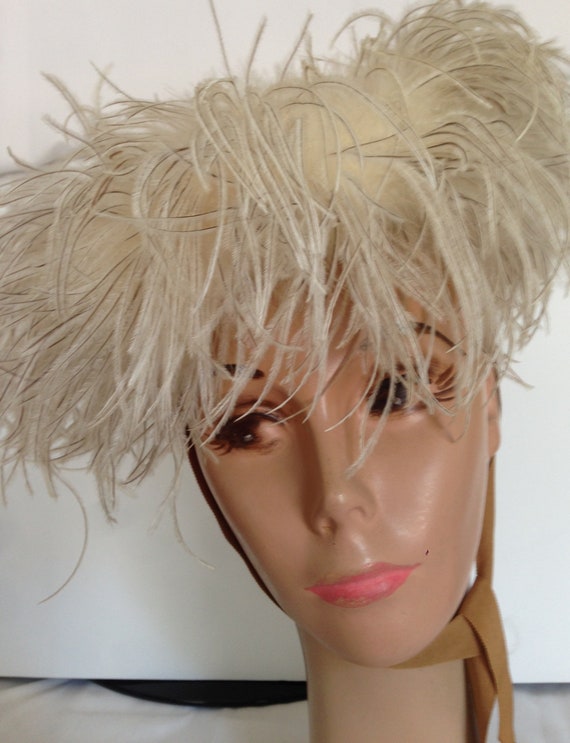 Albrizio Marabou and Pink Feather Pillbox Hat