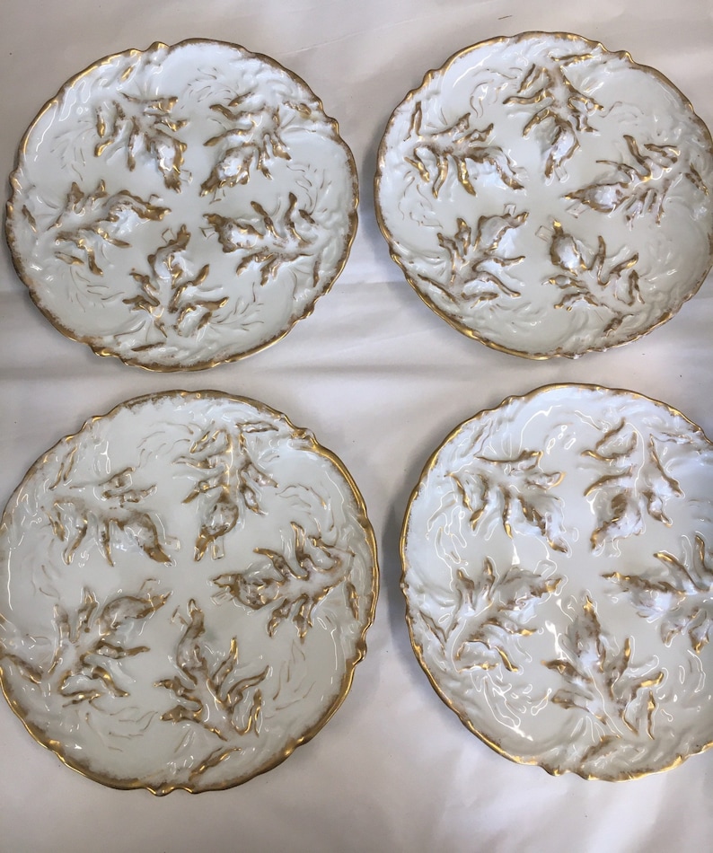 12 Theodore Haviland Gilt Oyster Plates Limoges Etsy