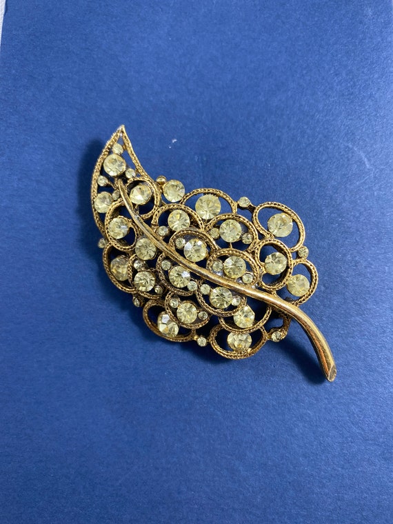 3 Gold Toned Leaf Brooches Bar Pins Gerry's - image 3