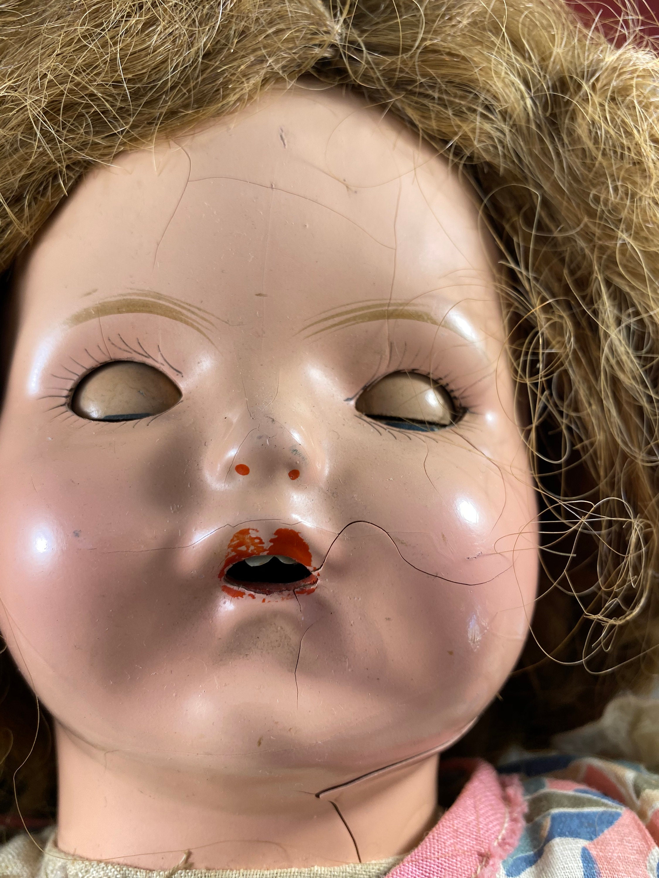 Perruque Cheveux Naturels Pour Poupée Ancienne – Tour De Tête 30 à 31 Cm