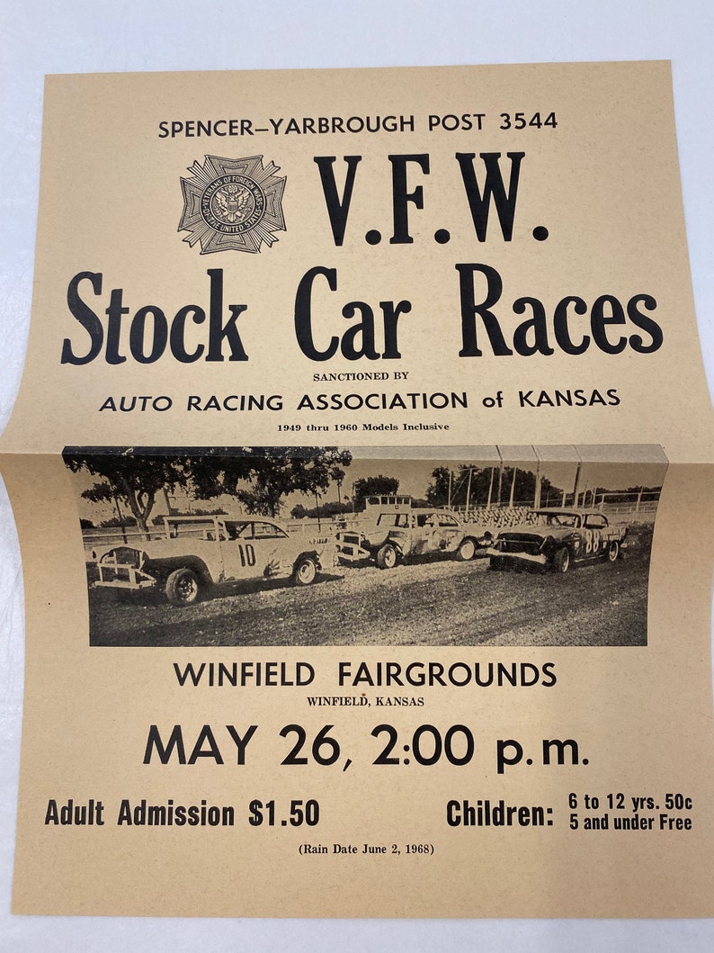 Stock Car Races Winfield Kansas Flyer Etsy