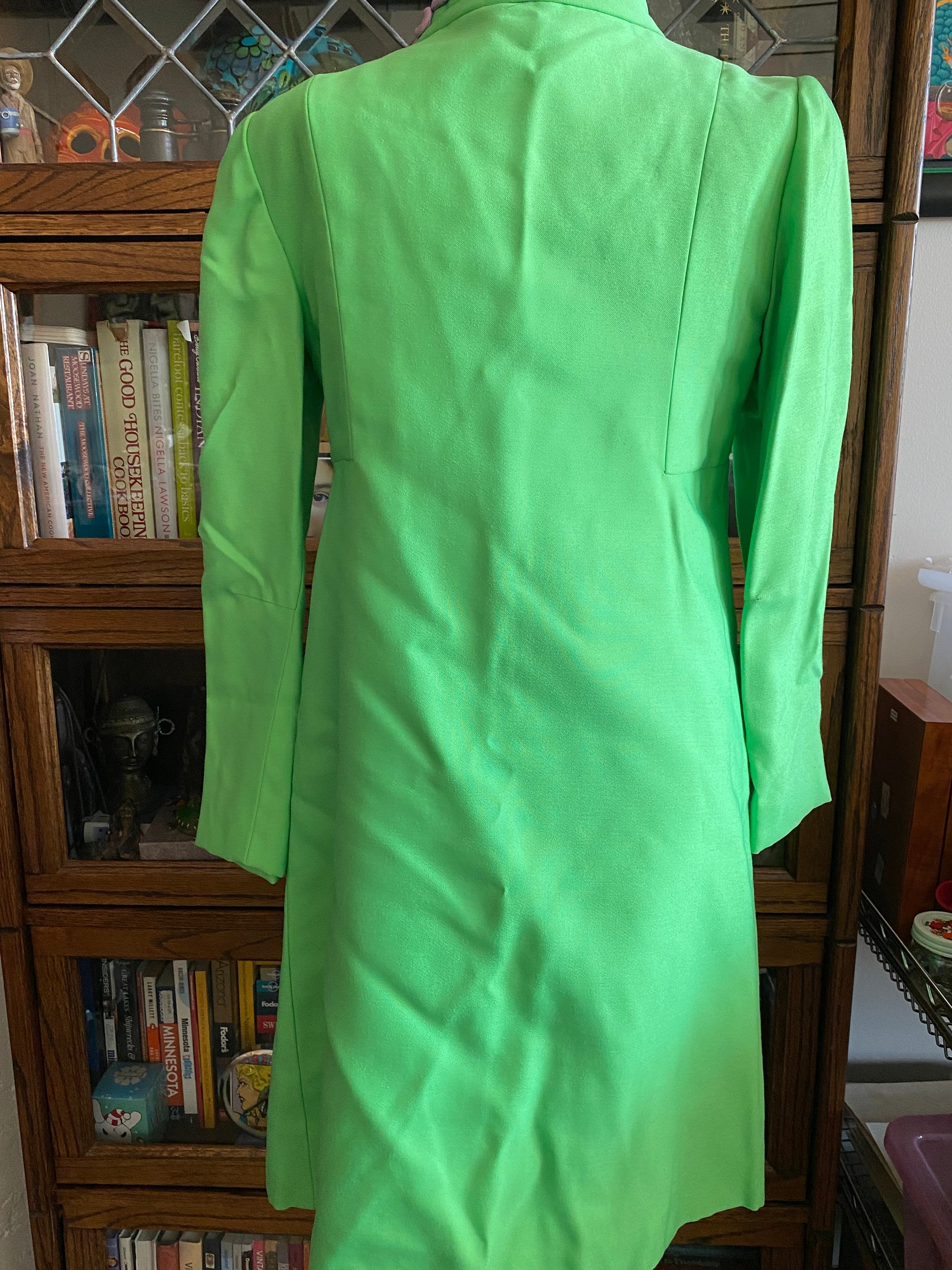 Custom Made Spring Lime Green and Purple Shift Dress With Matching Coat -  Etsy