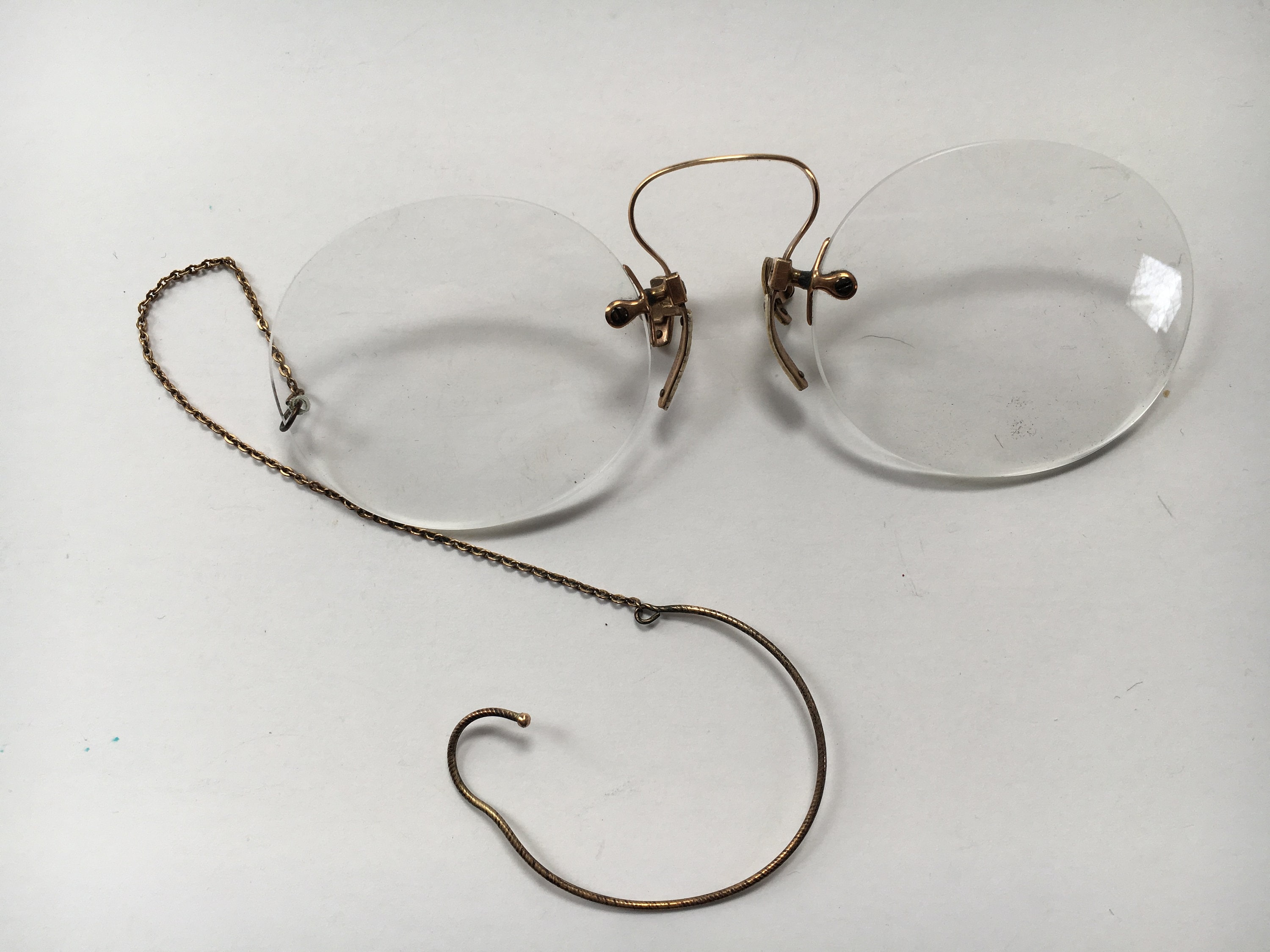 Pince Nez Antique Glasses Earpiece and Case Etsy