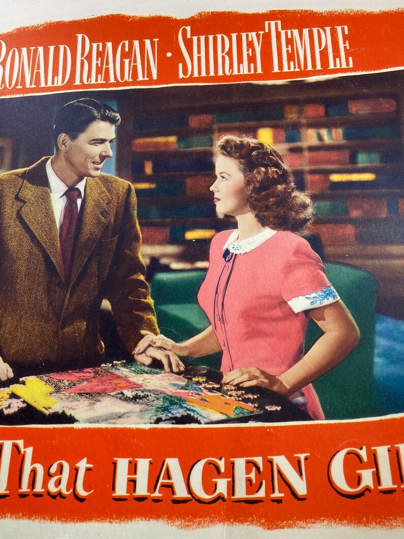 That Hagan Girl Lobby Card Ronald Regan And Shirley Temple