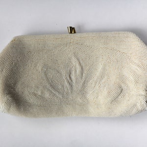 Beaded White Evening Wedding Clutch