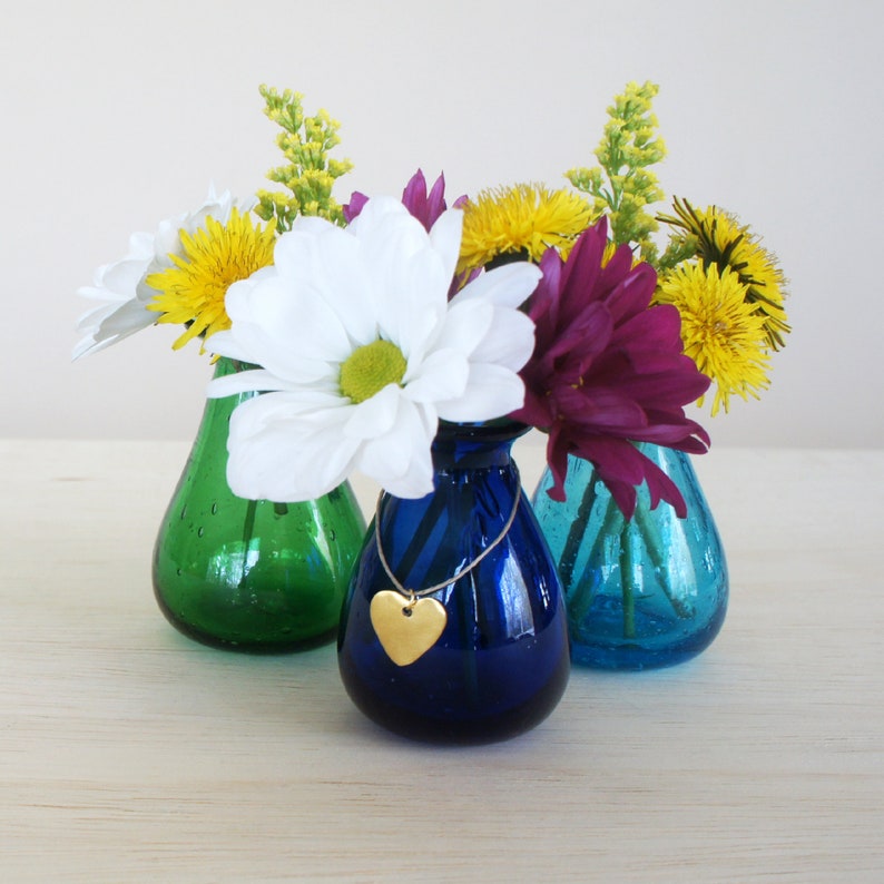 Bud Vases Recycled Glass Bud Vases Mini Vases Mommy Vases Etsy