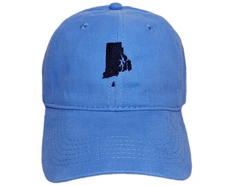 Rhode Island State Embroidered Dad Hat: Adjustable, Custom Colors