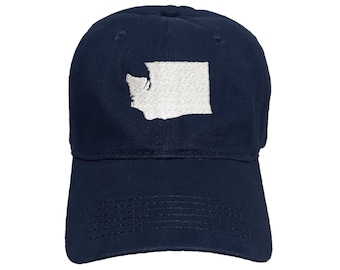 Washington State Embroidered Dad Hat: Custom Colors, Adjustable