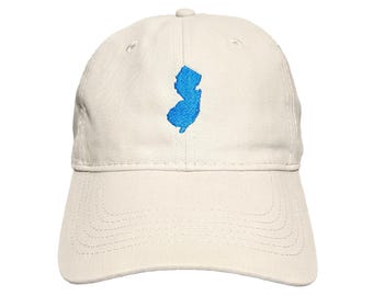 New Jersey State Embroidered Dad Hat: Adjustable, Custom Color Options