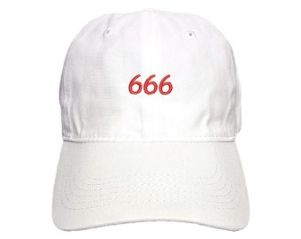 666 Custom Embroidered Adjustable High Quality Dad Hat - Choose Your Own Thread and Hat Color