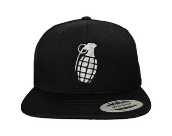 Grenade Custom Embroidered Adjustable High Quality Snapback Hat - Choose Your Own Thread and Hat Color