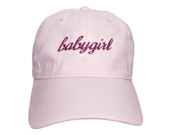 Babygirl Custom Embroidered Adjustable High Quality Dad Hat - Choose Your Own Thread and Hat Color