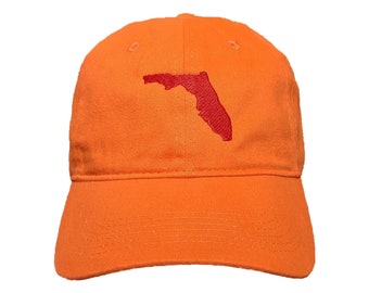 Florida State Custom Embroidered Adjustable High Quality Dad Hat - Choose Your Own Thread and Hat Color
