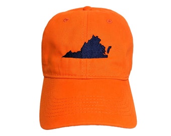 Virginia State Custom Embroidered Adjustable High Quality Dad Hat - Choose Your Own Thread and Hat Color