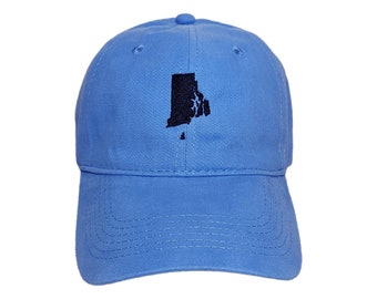 Rhode Island State Custom Embroidered Adjustable High Quality Dad Hat - Choose Your Own Thread and Hat Color