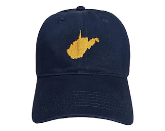 West Virginia State Custom Embroidered Adjustable High Quality Dad Hat - Choose Your Own Thread and Hat Color