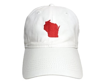 Wisconsin State Custom Embroidered Adjustable High Quality Dad Hat - Choose Your Own Thread and Hat Color