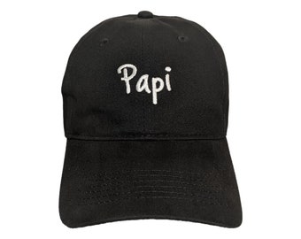 Papi Custom Embroidered Adjustable 100% Cotton Dad Hat - Thread and Hat Color Options