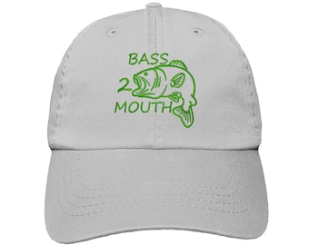 Bass 2 Mouth Embroidered Adjustable Dad Hat - Choose Your Own Thread and Hat Color