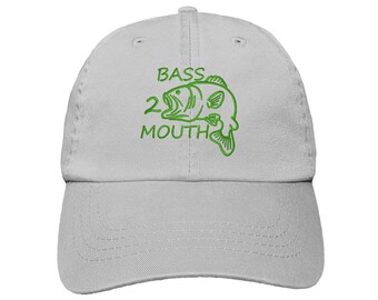 Bass 2 Mouth Embroidered Adjustable Dad Hat - Choose Your Own Thread and Hat Color