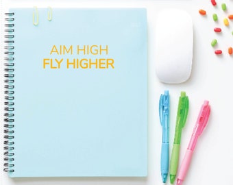 Aim High Fly Higher Vinyl Decal Permanent Sticker 18 Color Options Various Size Options