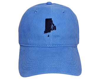 Rhode Island State Embroidered Dad Hat: Custom Colors, Adjustable, Soft Cotton