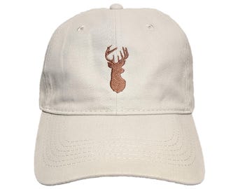 Deer Head Embroidered Dad Hat: Adjustable, Choose Your Colors
