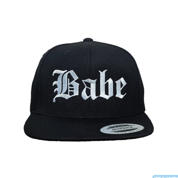 Babe Old English Custom Embroidered Adjustable High Quality Snapback Hat - Choose Your Own Thread and Hat Color