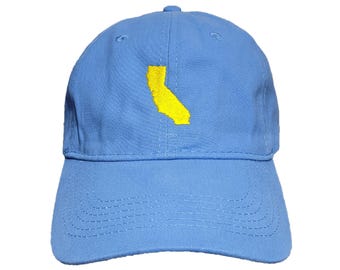 California State Embroidered Dad Hat: Choose Your Colors, Adjustable, Soft Cotton