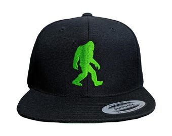 Bigfoot Sasquatch Embroidered Snapback Hat: Custom Colors, Flat Brim