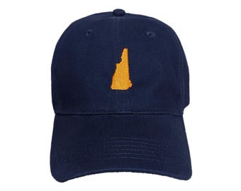 New Hampshire State Embroidered Dad Hat: Adjustable, Custom Color Options