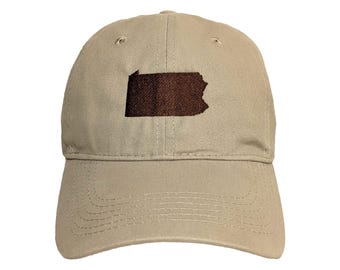 Pennsylvania State Embroidered Dad Hat: Custom Colors, Adjustable