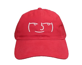 Lenny Face Custom Embroidered Adjustable High Quality Dad Hat - Choose Your Own Thread and Hat Color