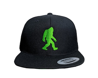 Bigfoot Sasquatch Custom Embroidered Adjustable High Quality Snapback Hat - Choose Your Own Thread and Hat Color