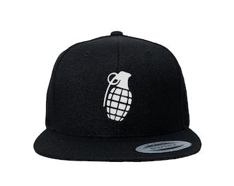 Grenade Custom Embroidered Adjustable High Quality Snapback Hat - Choose Your Own Thread and Hat Color