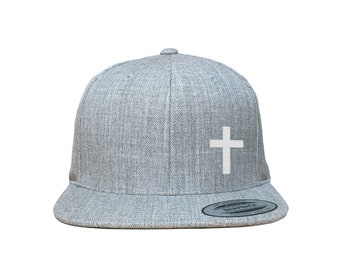 Cross Custom Embroidered Adjustable High Quality Snapback Hat - Choose Your Own Thread and Hat Color