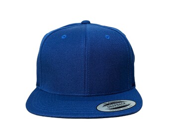 Blank Royal Blue High Quality Structured 6-Panel Adjustable Snapback Hat