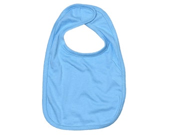 Blank Light Blue Infant High Quality 100% Cotton Bib