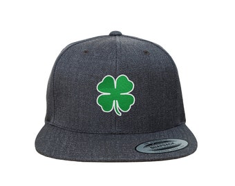 Four Leaf Clover Custom Embroidered Adjustable High Quality Snapback Hat - Choose Your Own Thread and Hat Color