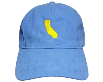 California State Embroidered Dad Hat: Choose Your Colors, Adjustable, Soft Cotton