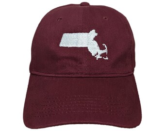 Massachusetts State Embroidered Dad Hat: Custom Color Options, Adjustable