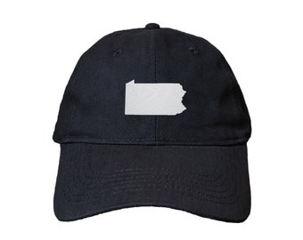 Pennsylvania State Custom Embroidered Adjustable High Quality Dad Hat - Choose Your Own Thread and Hat Color