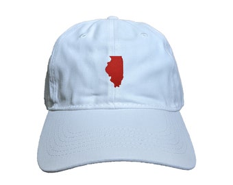 Illinois State Custom Embroidered Adjustable High Quality Dad Hat - Choose Your Own Thread and Hat Color